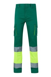 VL ZEUS. Two-tone, multi-pocket stretch trousers (240g/m²), in cotton (46%), EME (38%) and polyester (16%)