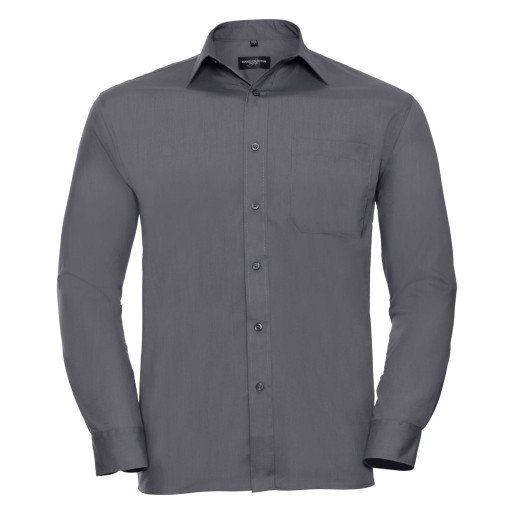 RUSSELL POLYCOTTON EASY CARE POPLIN Men's Long Sleeve Shirt