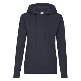 Fruit Of The Loom, Ladies Classic Hooded Sweat, hooded sweatshirt for women, dark waistcoat, XS