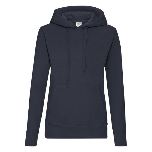 Fruit Of The Loom, Ladies Classic Hooded Sweat, hooded sweatshirt for women, dark waistcoat, XS
