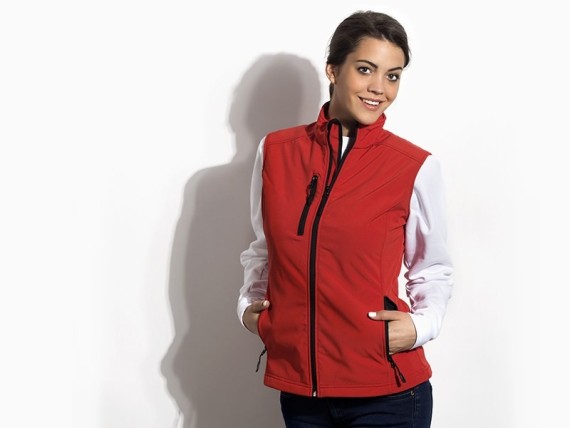 FEEDBACK WOMEN, women's softshell bodywarmer red