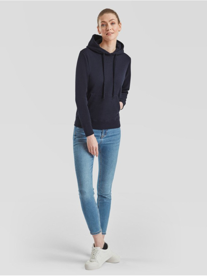 Fruit Of The Loom, Ladies Classic Hooded Sweat, duks sa kapuljačom za žene, tamno teget, M