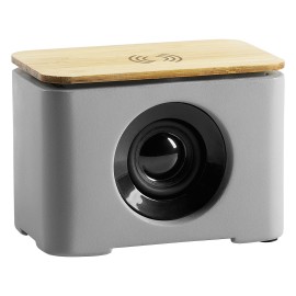BRIAN, bluetooth speaker with wireless charger, gray