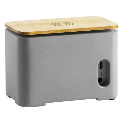 BRIAN, bluetooth zvučnik sa bežičnim punjačem, sivi