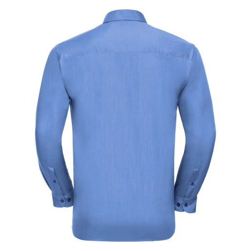 RUSSELL men's long sleeve shirt POLYCOTTON EASY CARE POPLIN.Elegant and versatile material.Classic, two buttons on cuff.35% Poplin cotton / 65% polyester, 110/105 g / m2.Drying at 50 degrees.EASY CARE -dry quickly , easily ironed white XS