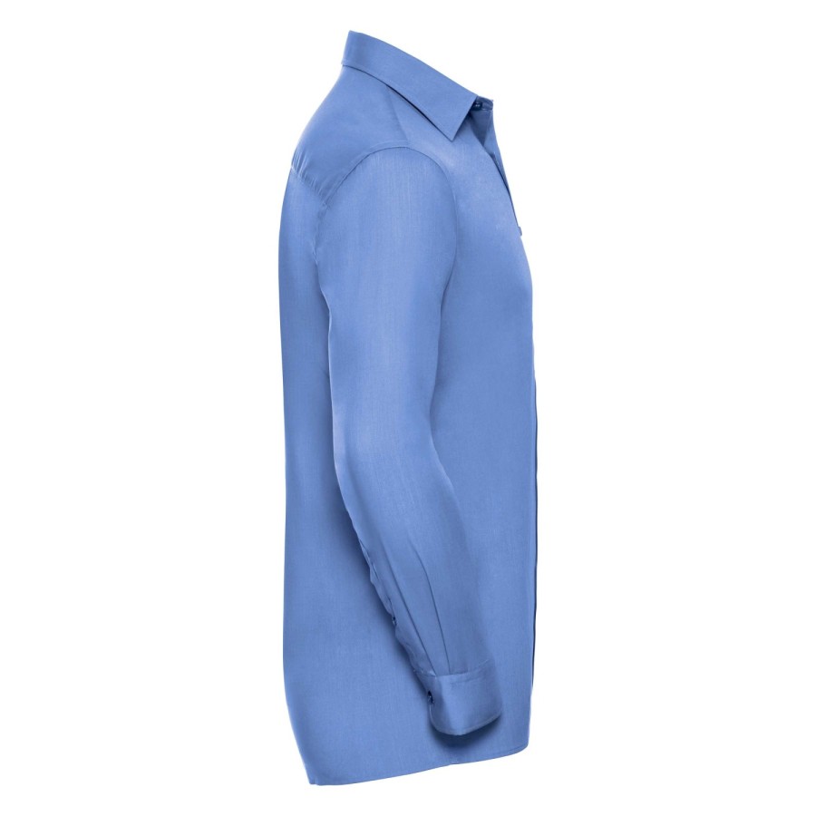 RUSSELL men's long sleeve shirt POLYCOTTON EASY CARE POPLIN.Elegant and versatile material.Classic, two buttons on cuff.35% Poplin cotton / 65% polyester, 110/105 g / m2.Drying at 50 degrees.EASY CARE -dry quickly , easily ironed white XS