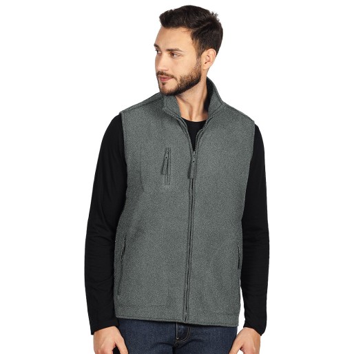 POLARIS VEST, unisex polar fleece vest, ash