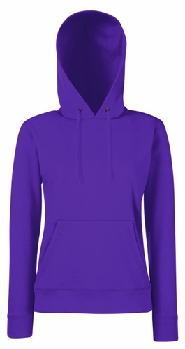 Fruit Of The Loom Ladies Classic Hooded Sweat Hoodie For Women Purple M