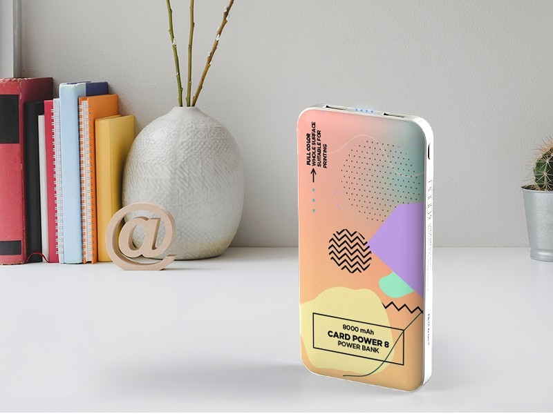 CARD POWER 8, power bank, 8000 mah, white
