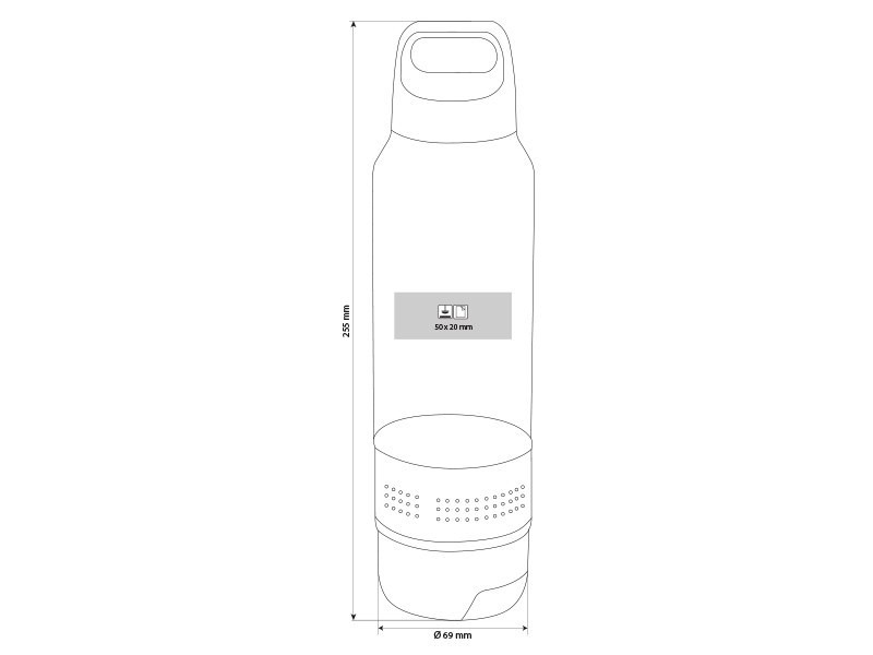 FITNESS, sports bottle with towel, 600 ml, red