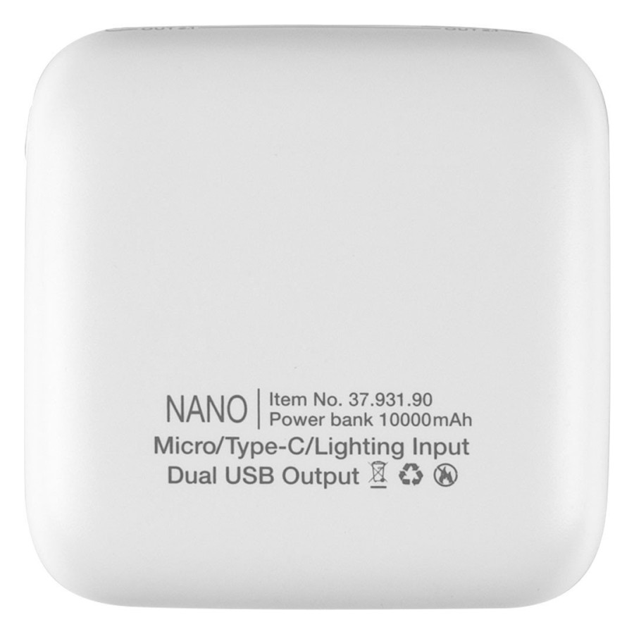 NANO, pomoćna baterija za mobilne uređaje, 10000 mah, bela