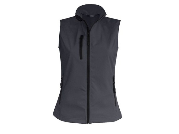 FEEDBACK WOMEN, women's softshell bodywarmer dark gray