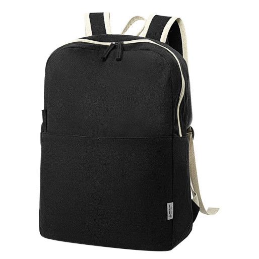 HERITAGE, recycled cotton backpack, 280 g/m2, black