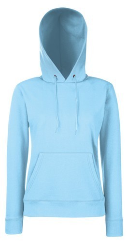 Fruit Of The Loom, Ladies Classic Hooded Sweat, Women's Hoodie, Sky Blue, XS