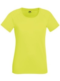 Fruit of the Loom, Performance, sports polyester T-shirt for women, yellow, L