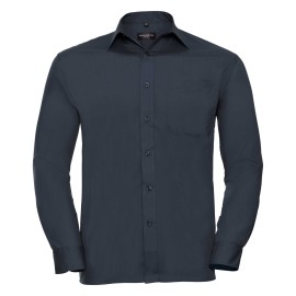 RUSSELL men's long sleeve shirt POLYCOTTON EASY CARE POPLIN.Elegant and versatile material.Classic, two buttons on cuff.35% Poplin cotton / 65% polyester, 110/105 g / m2.Drying at 50 degrees.EASY CARE -dry quickly , easily ironed white XS