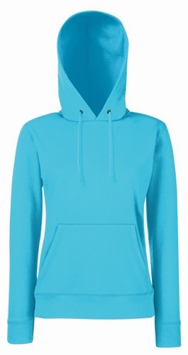 Fruit Of The Loom, Ladies Classic Hooded Sweat, Women's Hoodie, Azure Blue, L