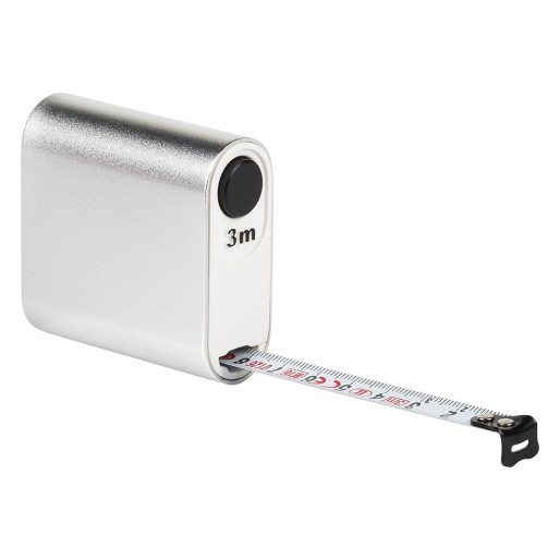DOT, tape measure, aluminium case, 3 m, silver