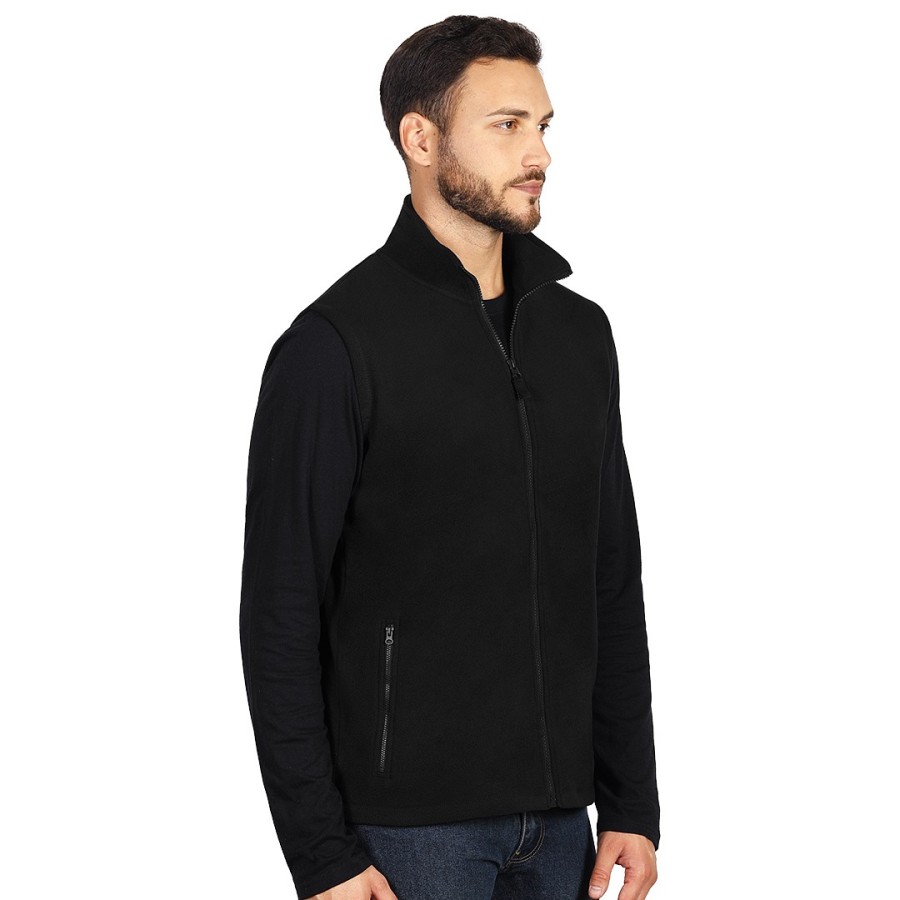 GLECHER VEST, polar fleece vest, black