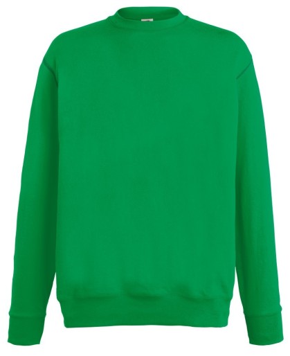 Fruit of the Loom, Lightweight Set-in Sweat, klasični lagani muški duks, kelly zelena,  L