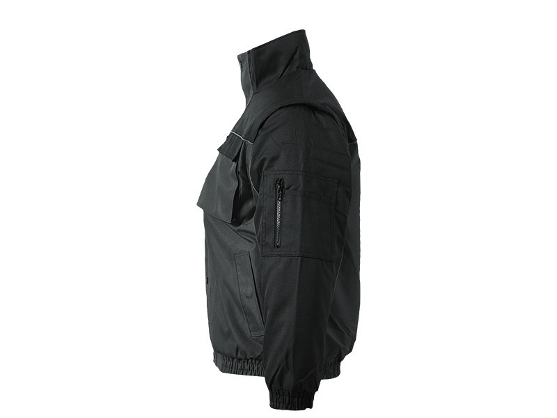 SHIFT, workwear jacket with zip-off sleeves dark gray