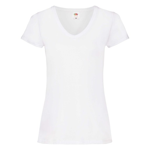Fruit of the Loom, Ladies Valueweight V-Neck T, ženska majica kratkih rukava na V izrez, bela, M