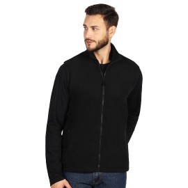GLECHER VEST, polar fleece vest, black