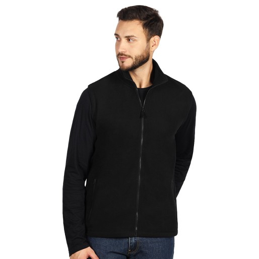 GLECHER VEST, prsluk od brušenog flisa, crni