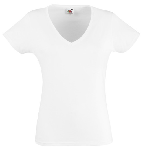 Fruit of the Loom, Ladies Valueweight V-Neck T, ženska majica kratkih rukava na V izrez, bela, L
