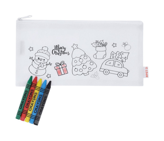 Flemenk colouring Christmas pencil case