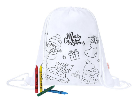 Taky colouring Christmas drawstring bag