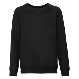 Fruit Of The Loom, Kids Classic Raglan Sweat, duks za decu, crna, 12-13