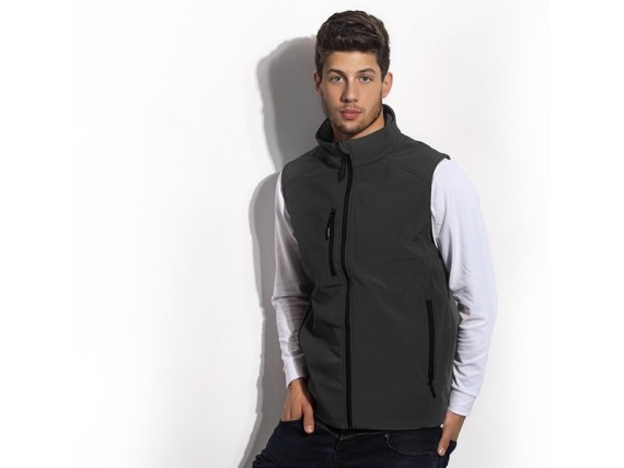 FEEDBACK MEN, men's softshell vest, dark gray