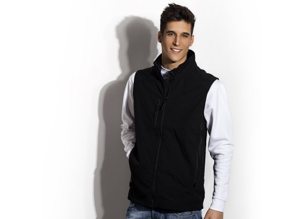 FEEDBACK MEN, men's softshell vest, black