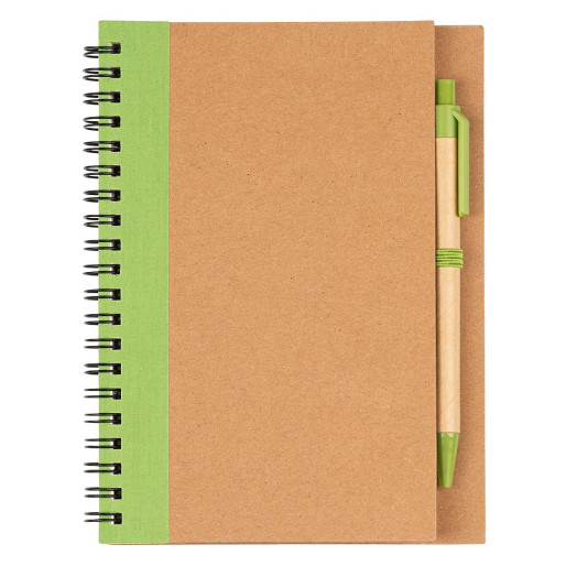 VERDE, notebook with pen, green