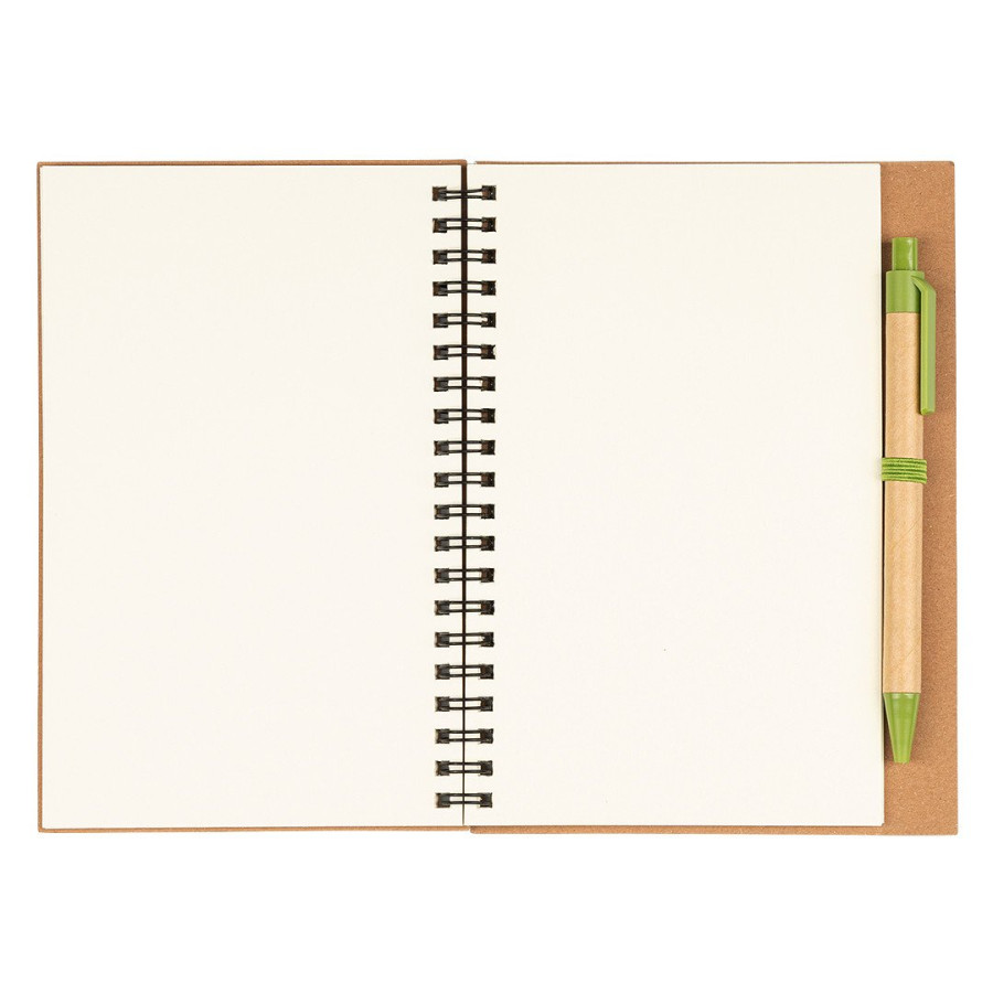 VERDE, notebook with pen, green