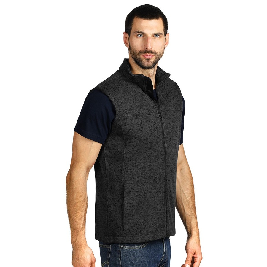 JIMMY, mčlange vest, black