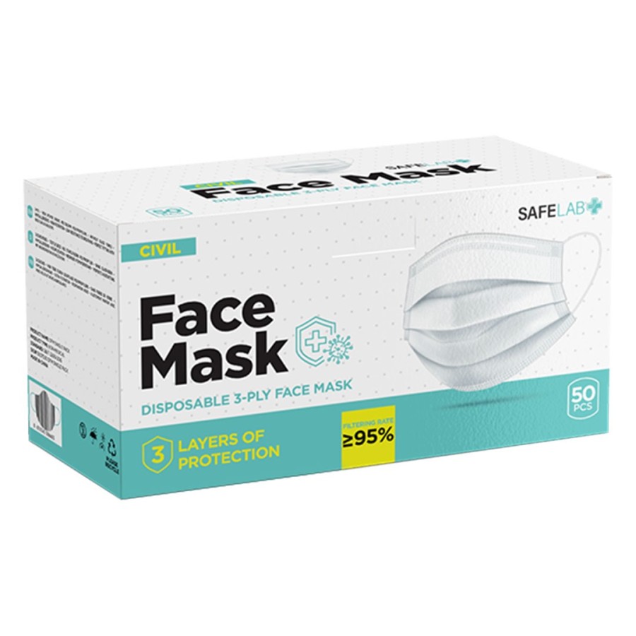 DFM SINGLE PACK, disposable face mask, single packaging, white