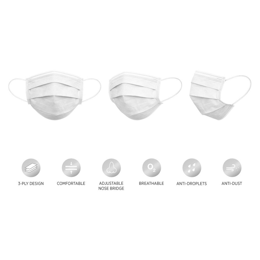 DFM SINGLE PACK, disposable face mask, single packaging, white