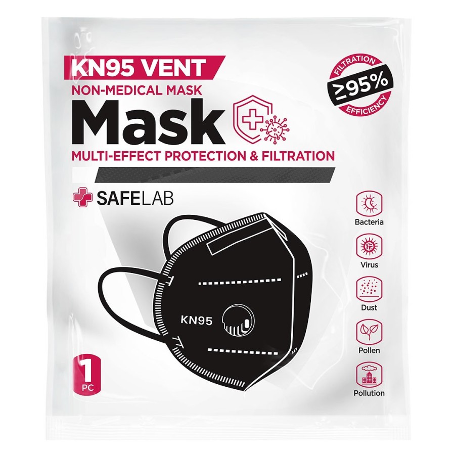 KN95 VENT, maska sa ventilom, crna