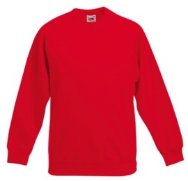 Fruit Of The Loom, Kids Classic Raglan Sweat, Kids Sweatshirt, Red, 9-11