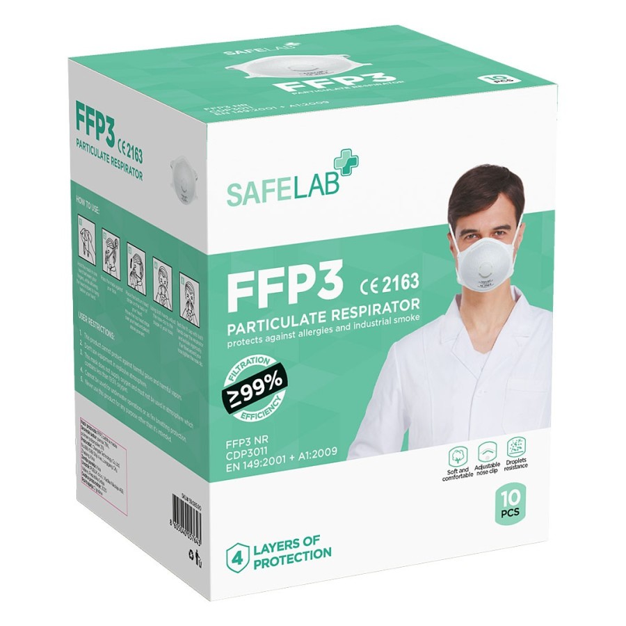 FFP3 VENT 10, face mask with valve, white