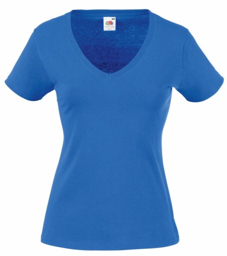 Fruit of the Loom, Ladies Valueweight V-Neck T, ženska majica kratkih rukava na V izrez, royal plava ,L