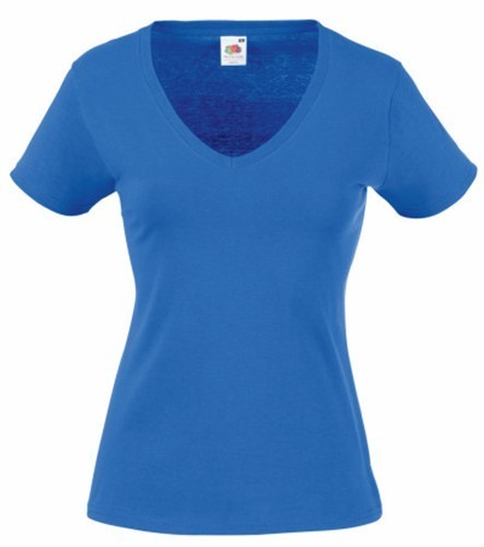 Fruit of the Loom, Ladies Valueweight V-Neck T, ženska majica kratkih rukava na V izrez, royal plava , XL
