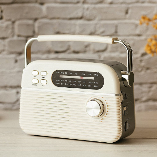 RETRO TUNE, radio i bežični zvučnik, 3w, beli