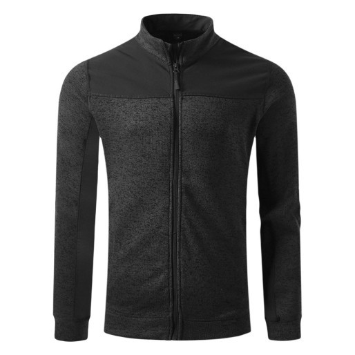 JUPITER, unisex softshell and knitted fleece jacket, black