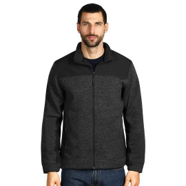 JUPITER, unisex softshell and knitted fleece jacket, black