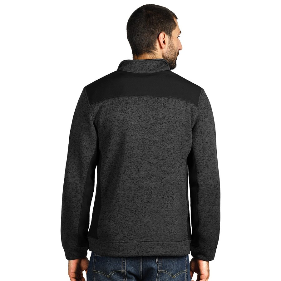 JUPITER, unisex softshell and knitted fleece jacket, black