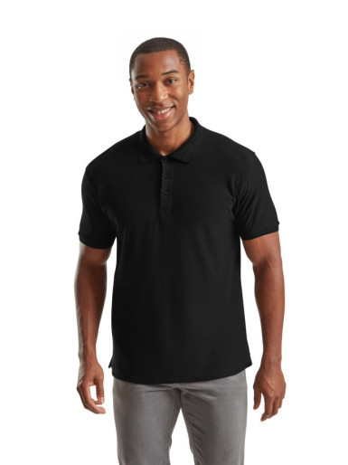 Fruit of the Loom, Premium Polo, premium men's polo shirt, black, XL