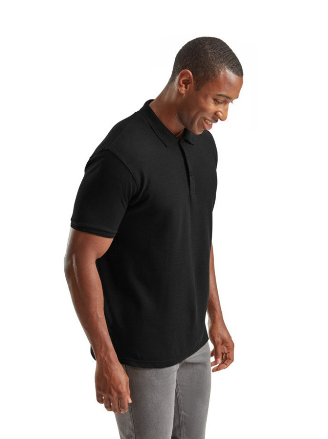 Fruit of the Loom, Premium Polo, premium men's polo shirt, black, XL
